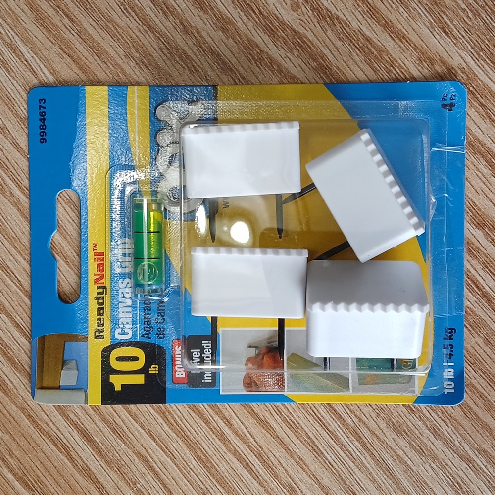 OOK ReadyNail Canvas Grip Canvas Hanger 10 lbs with Bonus Level